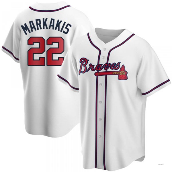Atlanta Braves #22 Nick Markakis White Home Jersey Stitches Baseball Jerseys baseball jersey product view 1