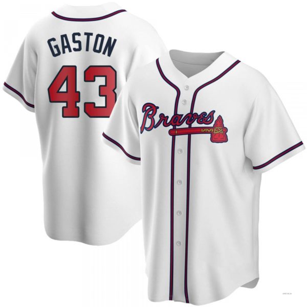 Atlanta Braves #43 Cito Gaston White Home Jersey Stitches Baseball Jerseys baseball jersey product view 1
