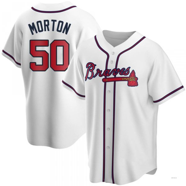 Atlanta Braves #50 Charlie Morton White Home Jersey Stitches Baseball Jerseys baseball jersey product view 1