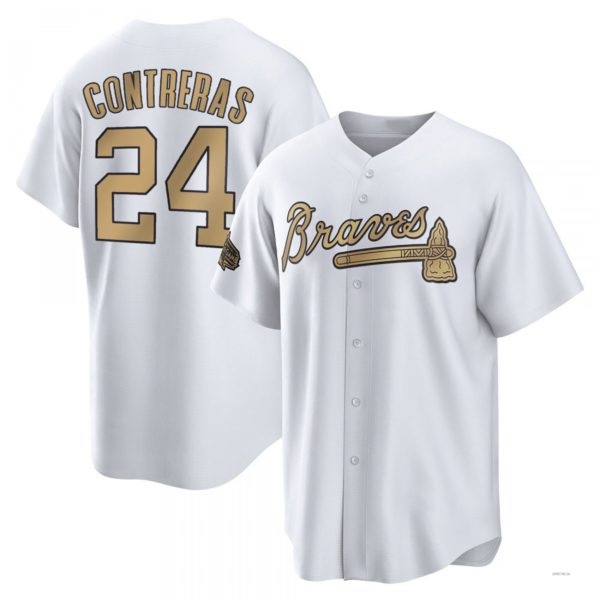Atlanta Braves #24 William Contreras White Replica 2022 All-Star Jersey Stitches Baseball Jerseys baseball jersey product view 1