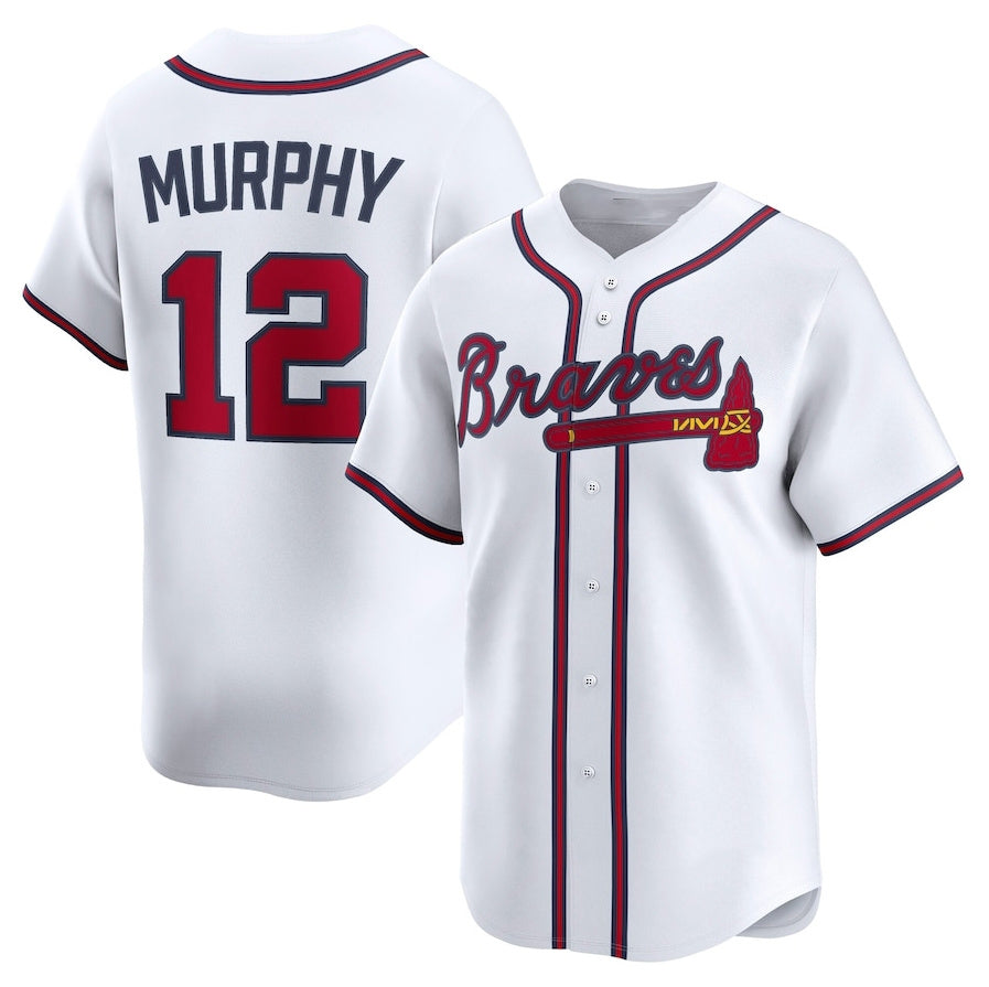Atlanta Braves #12 Sean Murphy Alternate Limited Player Jersey - White Baseball Jerseys baseball jersey product view 1