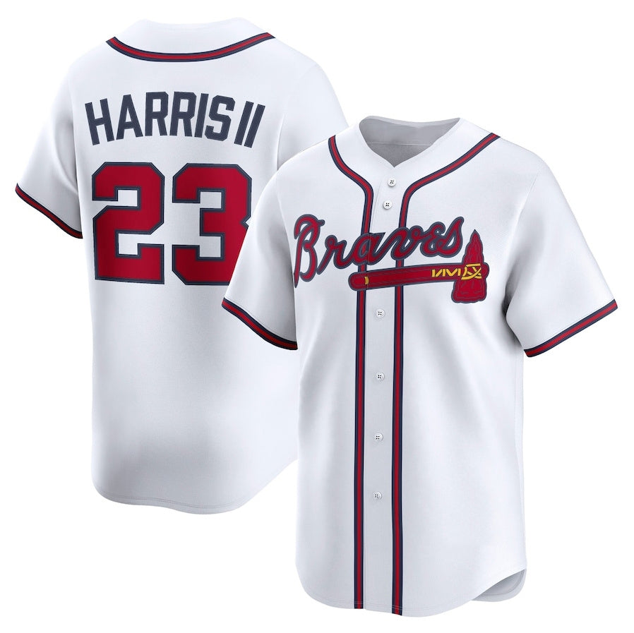 Atlanta Braves #23 Michael Harris II Home Limited Player Jersey - White Baseball Jerseys baseball jersey product view 1