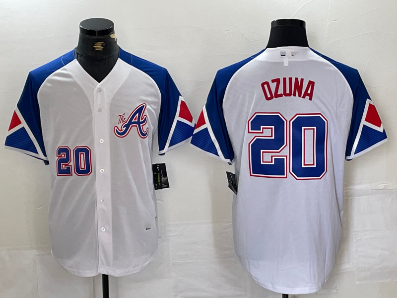 Atlanta Braves #20 Marcell Ozuna Number White 2023 City Connect Flex Base Stitched Baseball Jerseys baseball jersey product view 1