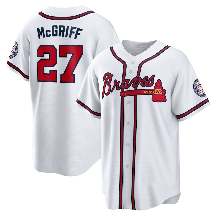 Atlanta Braves #27 Fred McGriff 2023 Hall of Fame Patch Inline Replica Jersey - White Baseball Jerseys baseball jersey product view 1