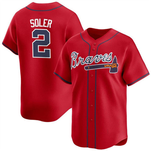Atlanta Braves #2 Jorge Soler Red 2024 Alternate Limited Stitched Baseball Jersey baseball jersey product view 1