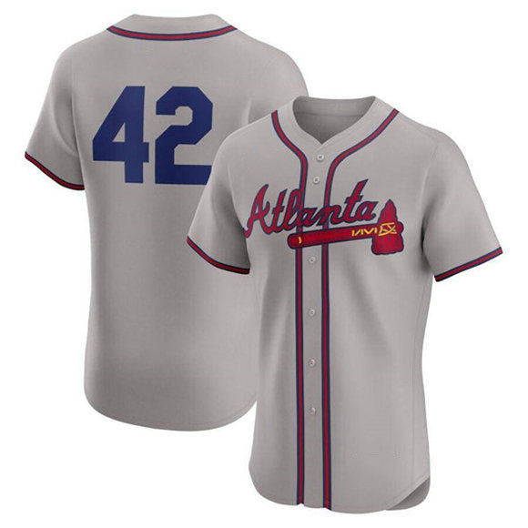 Atlanta Braves #42 Jackie Robinson Gray Flex Base Stitched Baseball Jerseys baseball jersey product view 1
