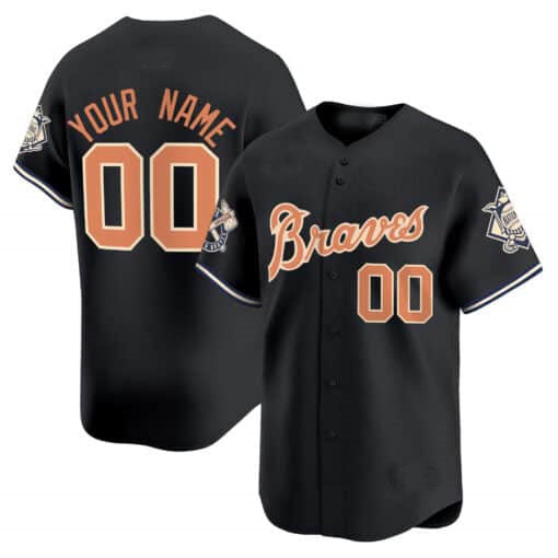 Custom Atlanta Braves Peaches n¡¯ Cream Vapor Premier Limited ¨C All Stitched Baseball Jersey baseball jersey product view 3
