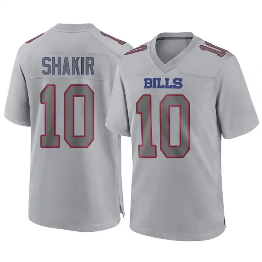 B.Bills #10 Khalil Shakir Player Gray Replica Game Football Jerseys football jersey product view 1