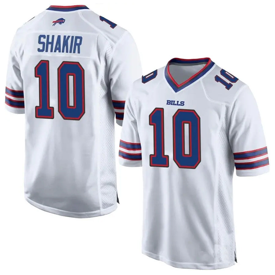 B.Bills #10 Khalil Shakir Player White Home Game Football Jerseys football jersey product view 1
