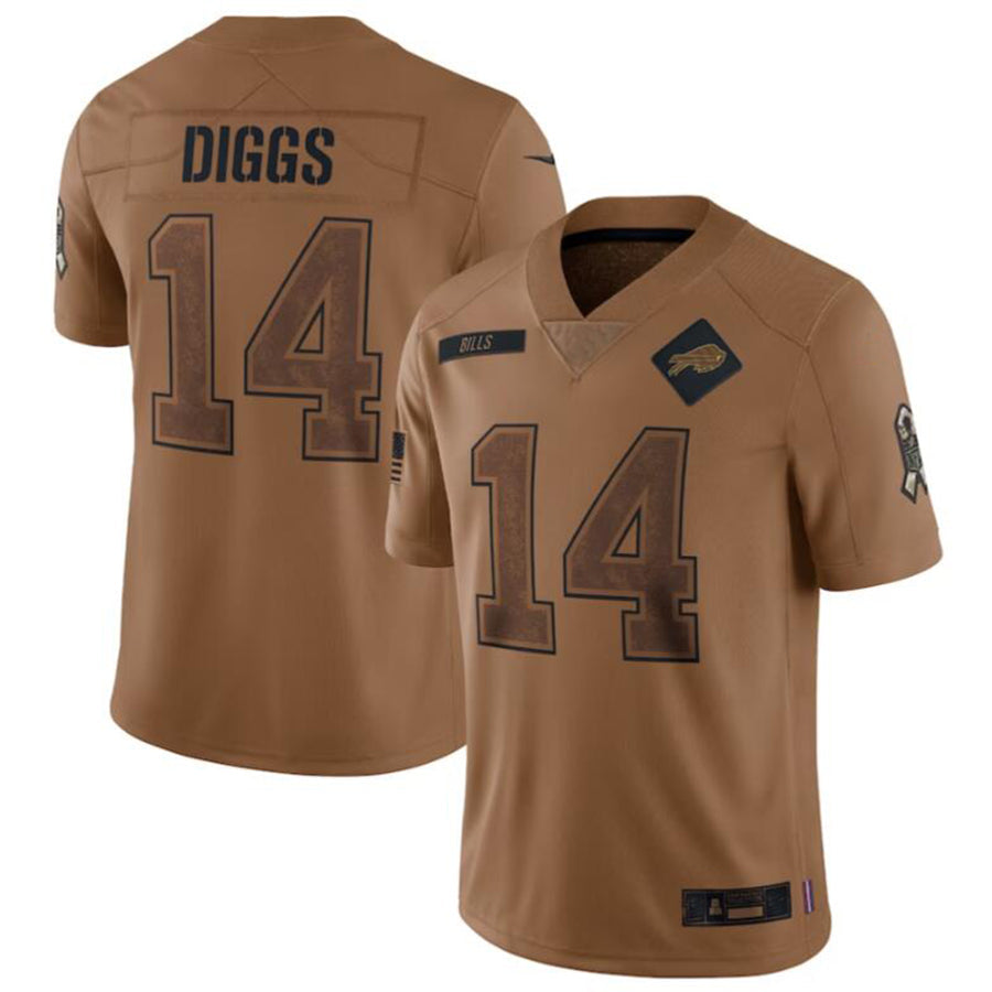 B.Bills #14 Stefon Diggs Brown 2023 Salute To Service Limited Jersey American Stitched Football Jerseys football jersey product view 2
