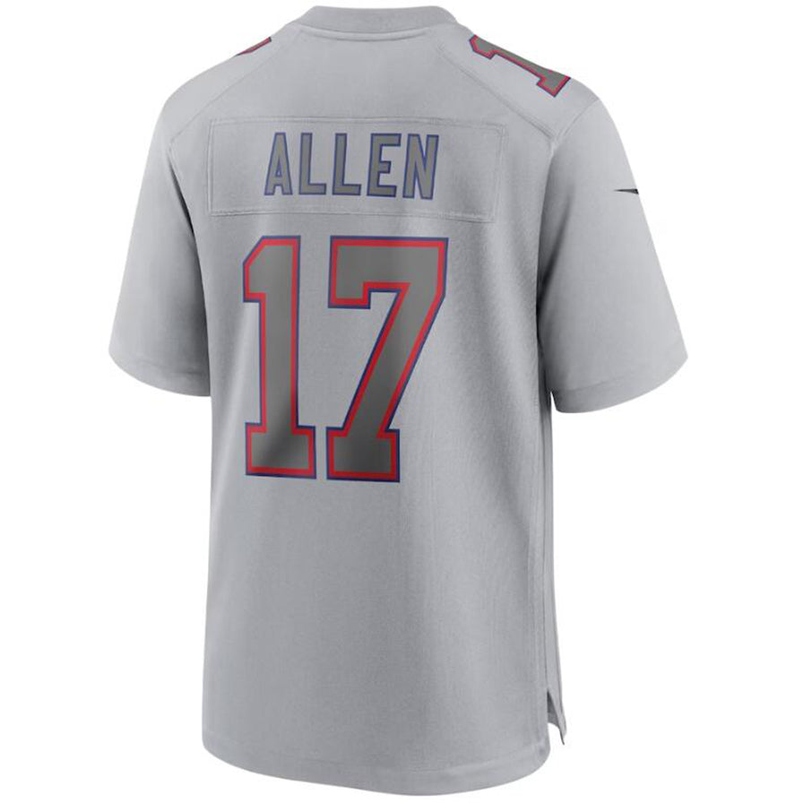 B.Bills #17 Josh Allen Gray Player Game Replica Fashion Football Jerseys football jersey product view 1