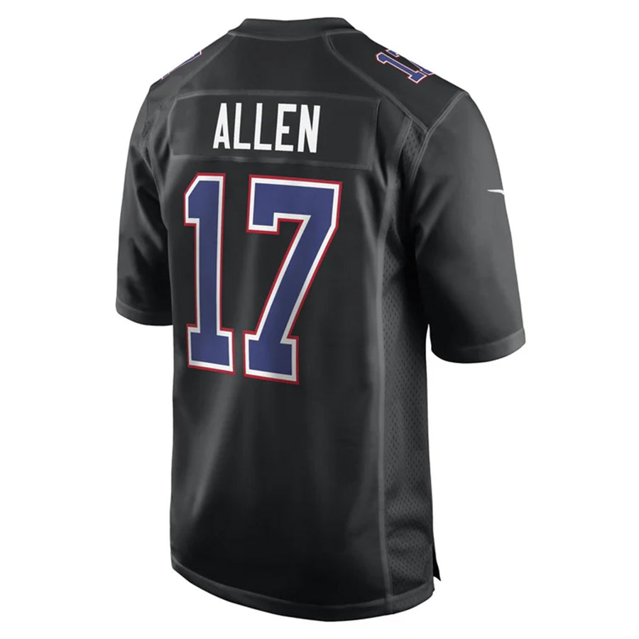 B.Bills #17 Josh Allen Player Black Carbon Fashion Replica Game Football Jerseys football jersey product view 1