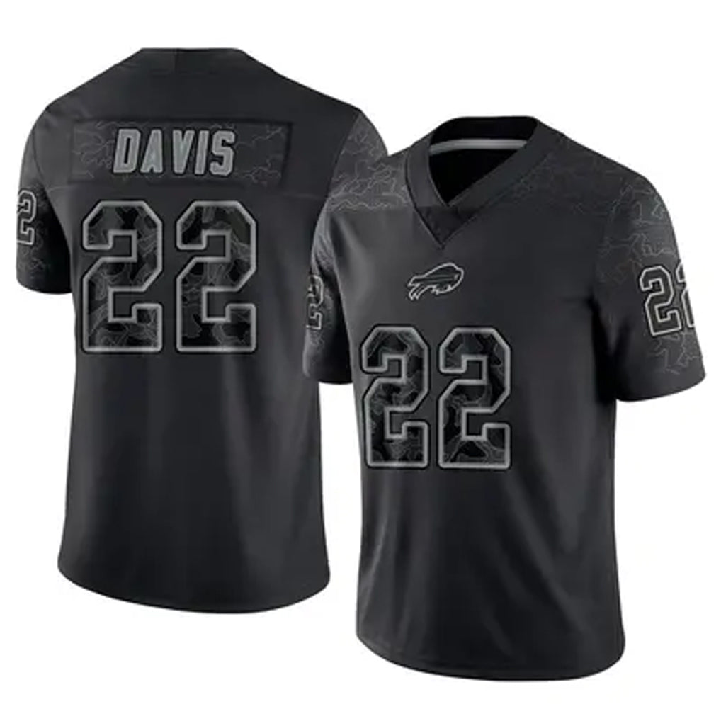 B.Bills #22 Ray Davis Player Black RFLCTV Limited Football Jerseys football jersey product view 1