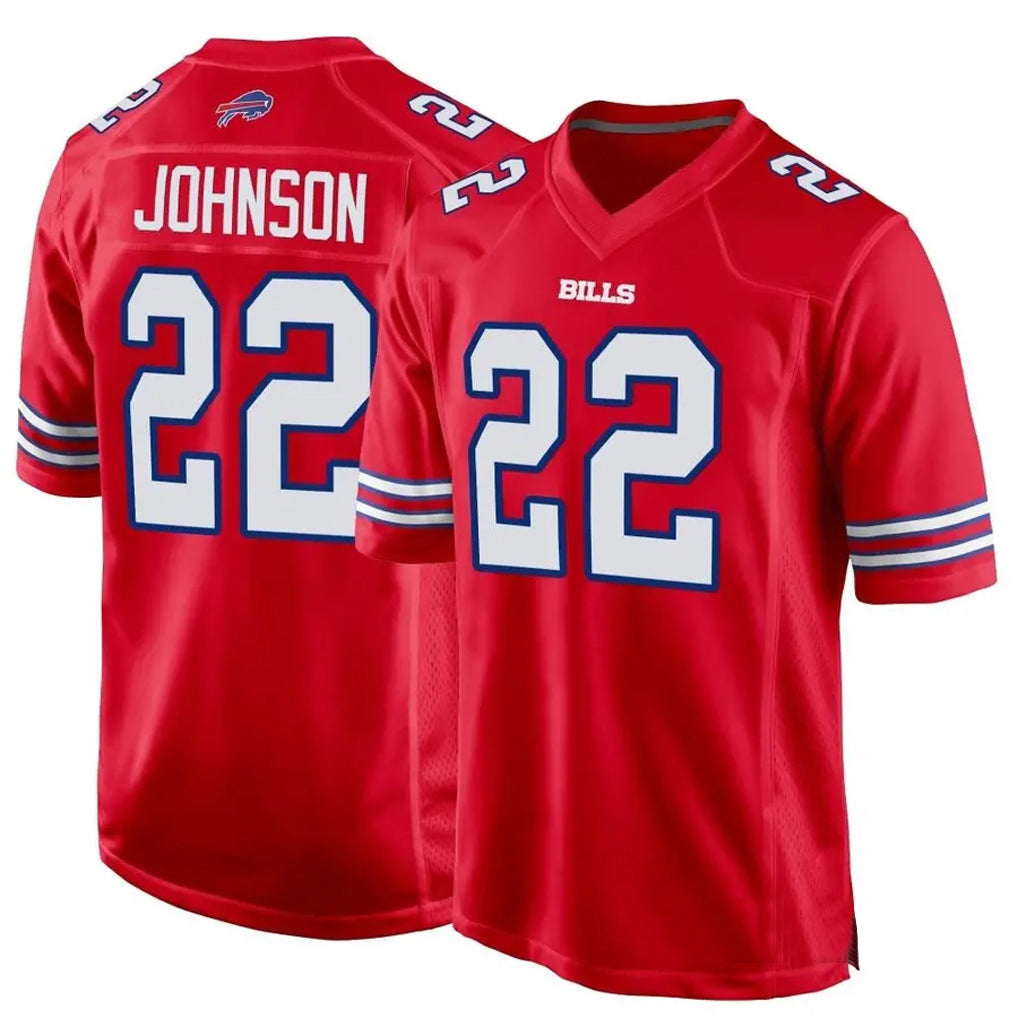 B.Bills #22 Ray Davis Player Red Home Game Football Jerseys football jersey product view 1
