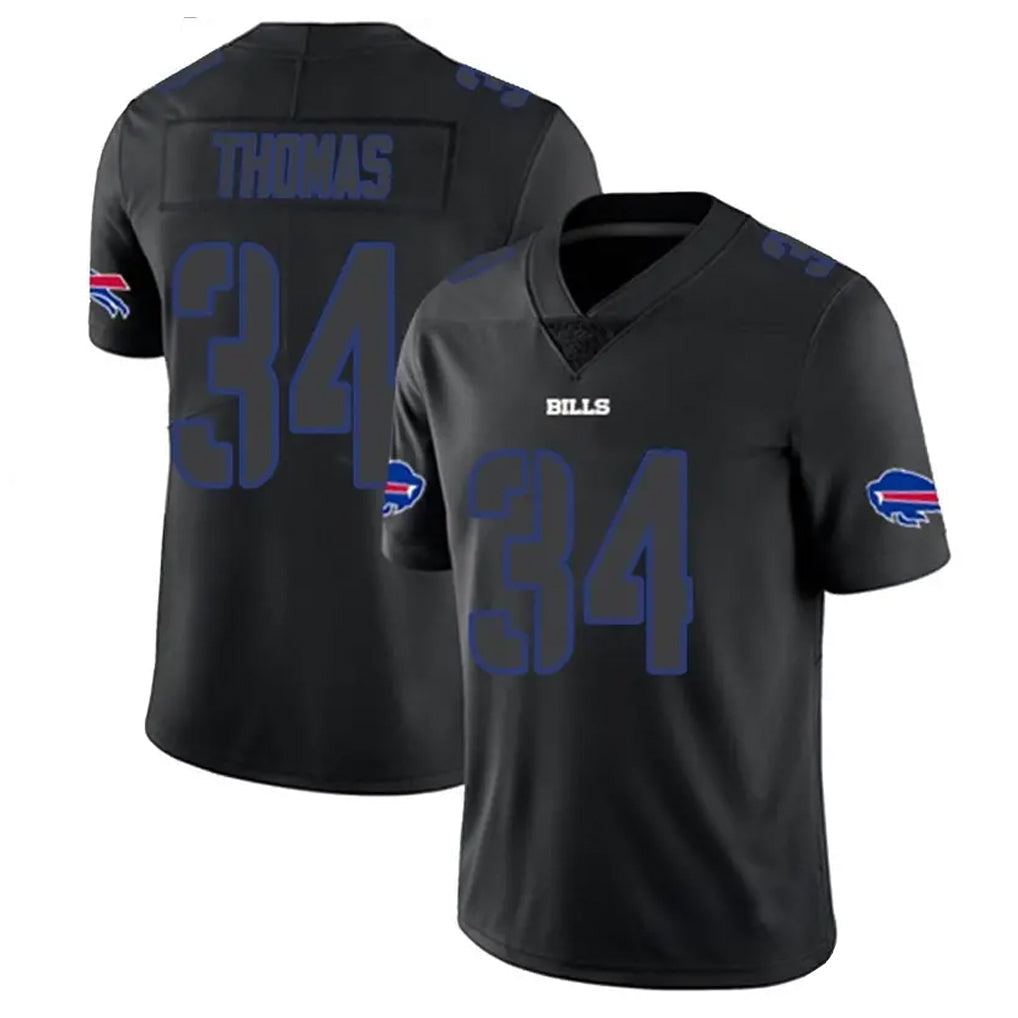 B.Bills #34 Thurman Thomas Player Limited Black Impact Football Jerseys football jersey product view 1