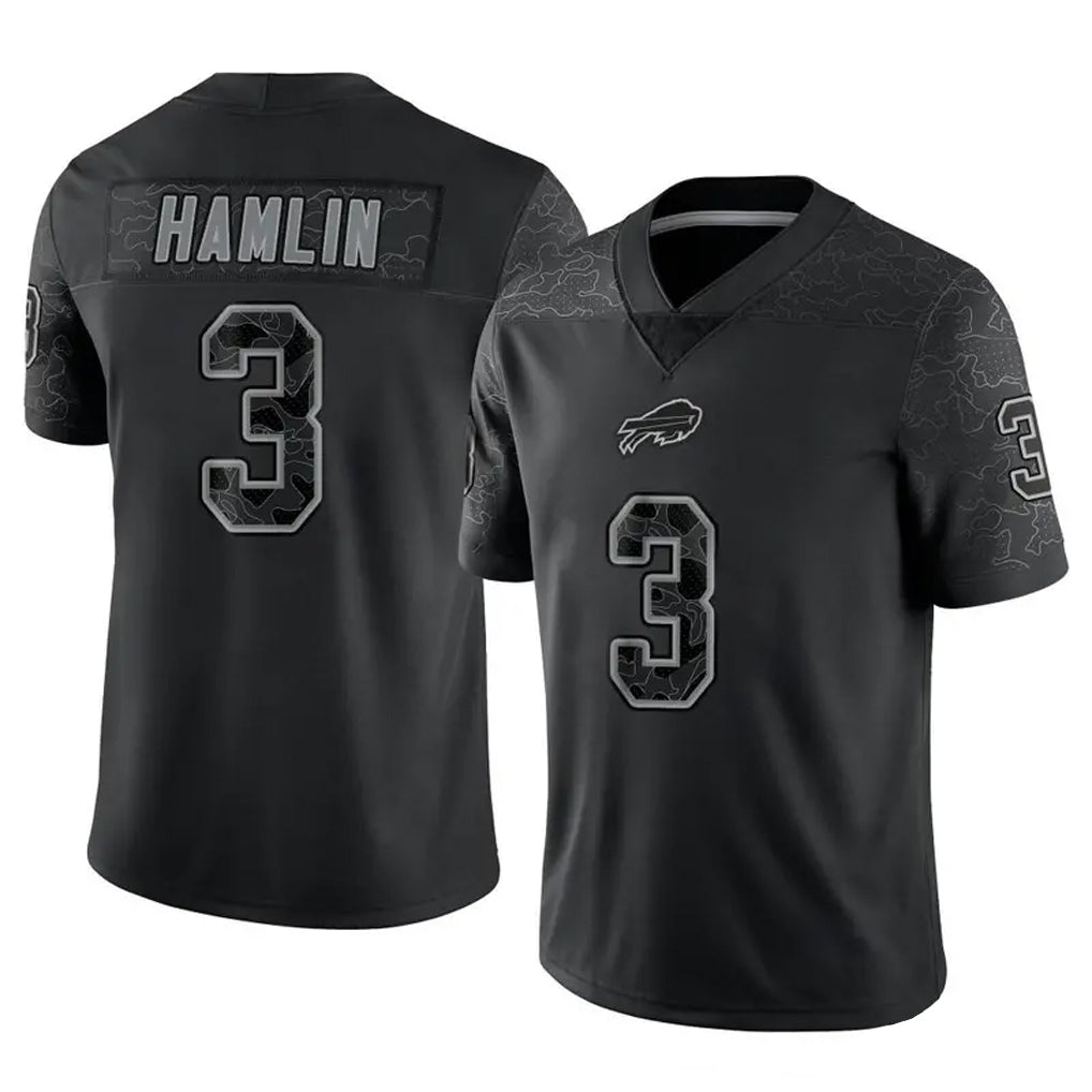 B.Bills #3 Damar Hamlin Player Black RFLCTV Limited Football Jerseys football jersey product view 1