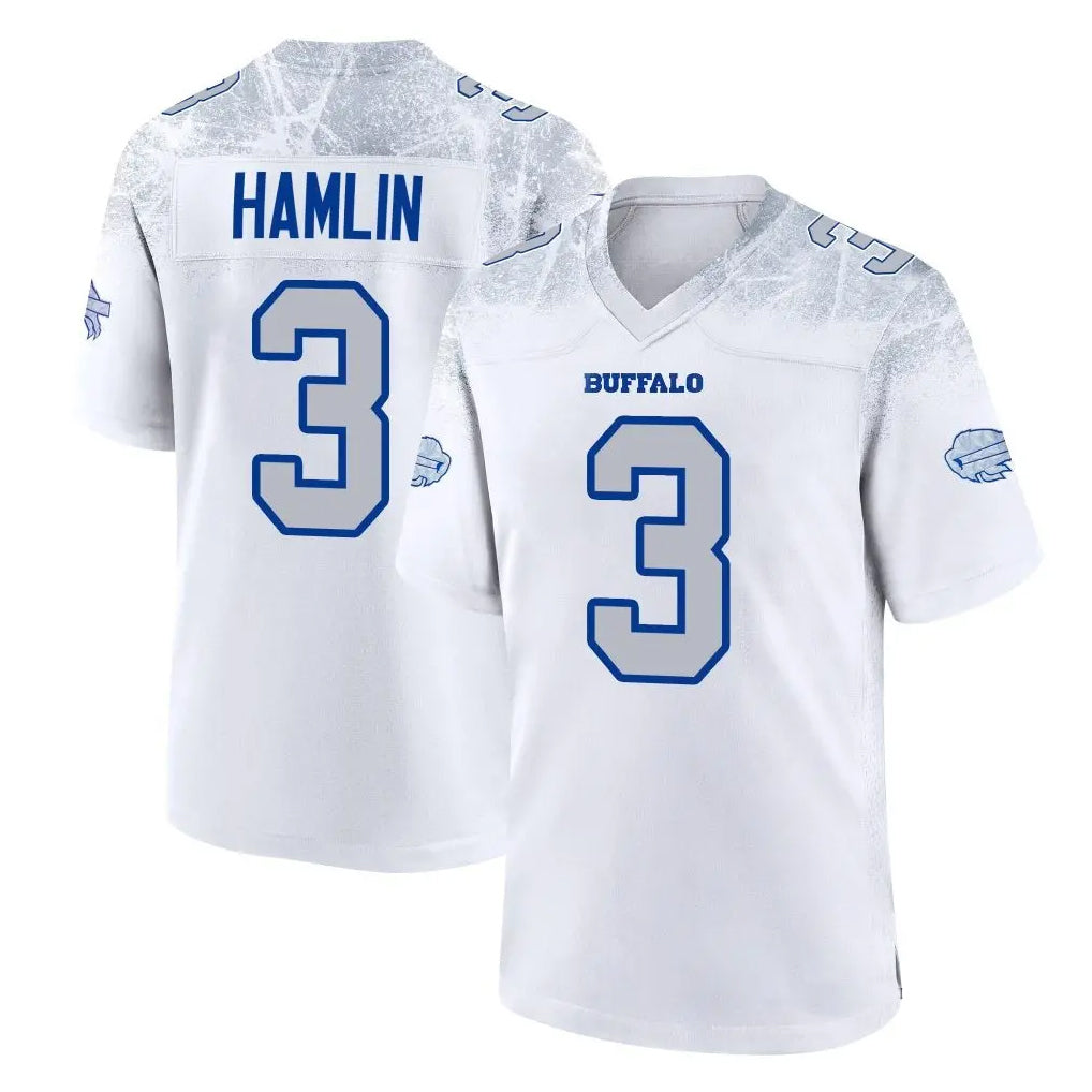 B.Bills #3 Damar Hamlin Player White Rivalries Collection Game Football Jerseys football jersey product view 1