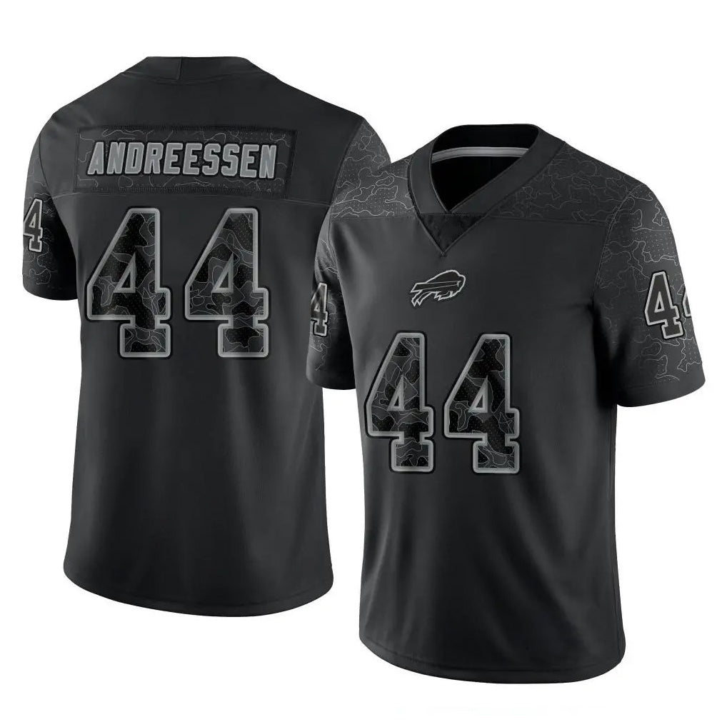 B.Bills #44 Joe Andreessen Player Black RFLCTV Limited Football Jerseys football jersey product view 1