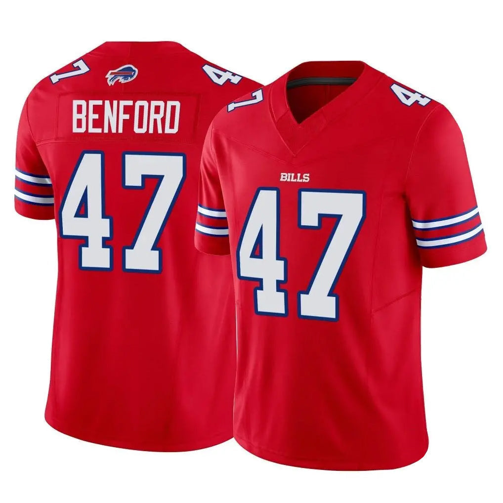 B.Bills #47 Christian Benford Player Red Vapor F.U.S.E. Limited Football Jerseys football jersey product view 1