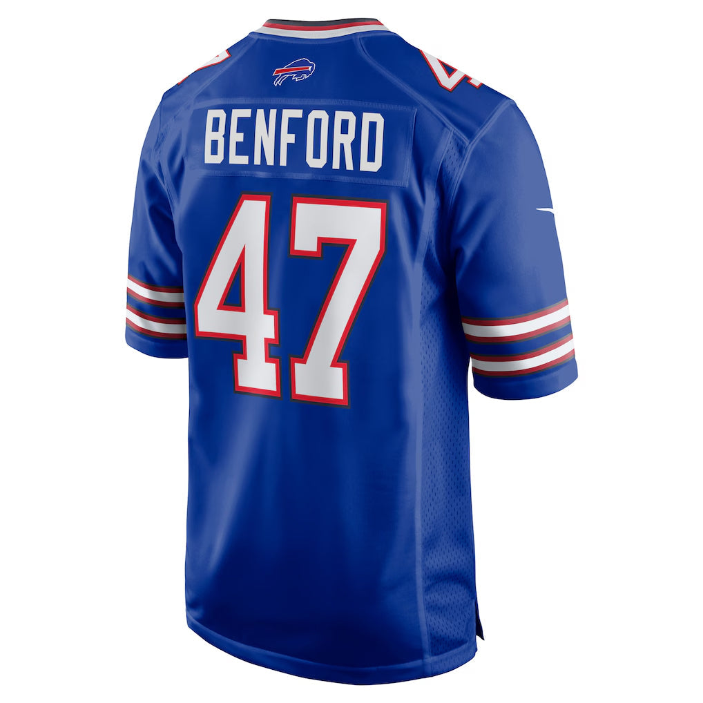 B.Bills #47 Christian Benford Player Royal Home Game Football Jerseys football jersey product view 1