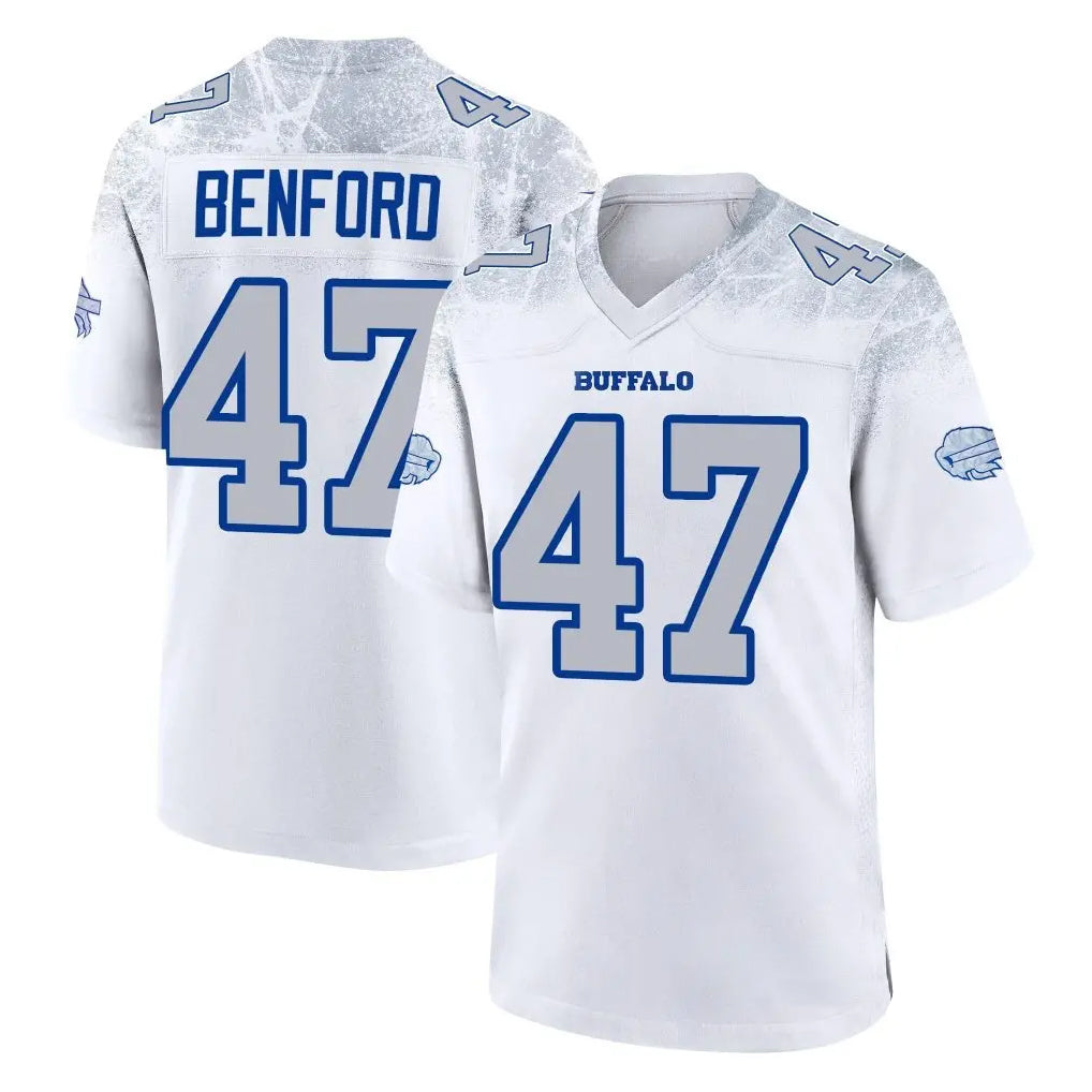 B.Bills #47 Christian Benford Player White Rivalries Collection Limited Football Jerseys football jersey product view 1