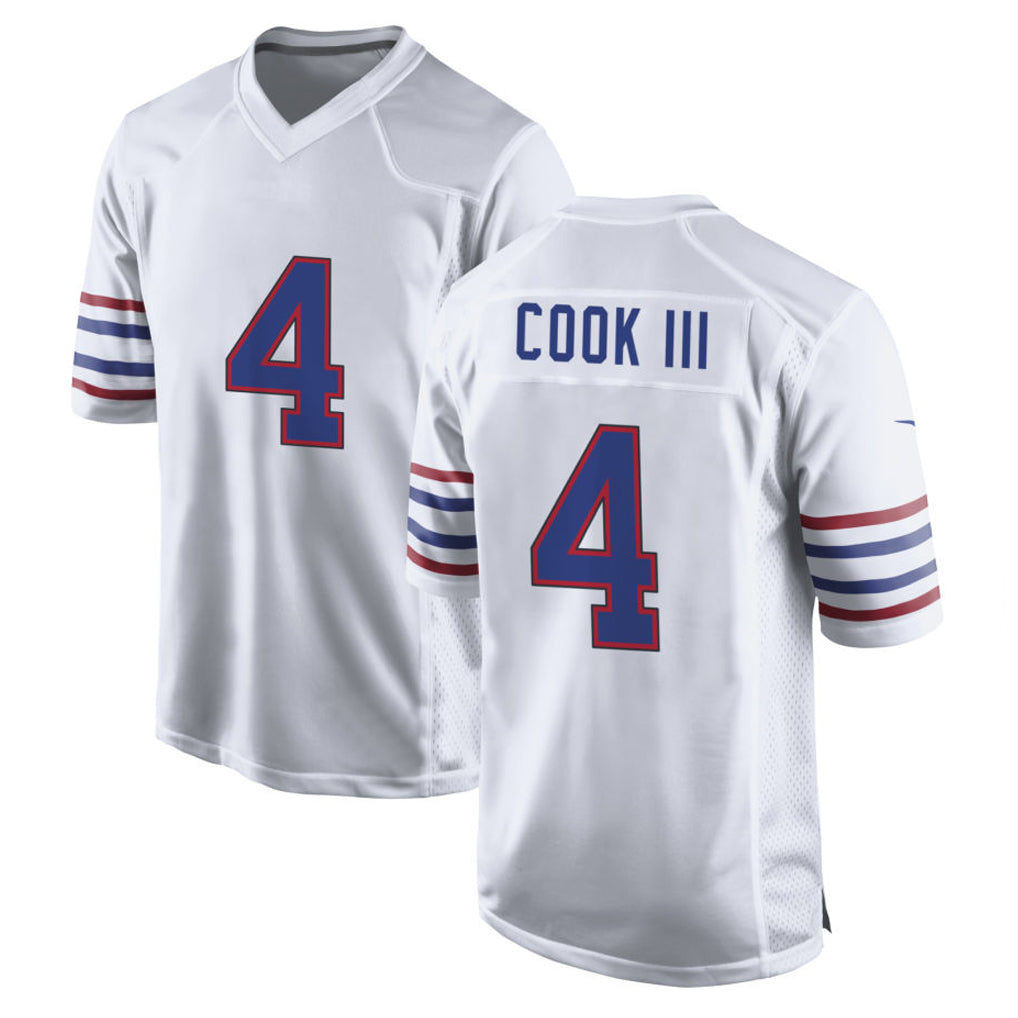 B.Bills #4 James Cook III Player White Alternate Game Football Jerseys football jersey product view 1