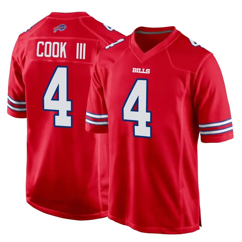 B.Bills #4 James Cook III Player Red Home Game Football Jerseys football jersey product view 1