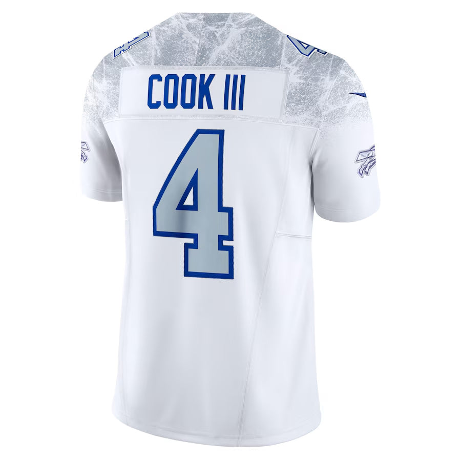 B.Bills #4 James Cook III Player White Rivalries Collection Vapor Limited Football Jerseys football jersey product view 1
