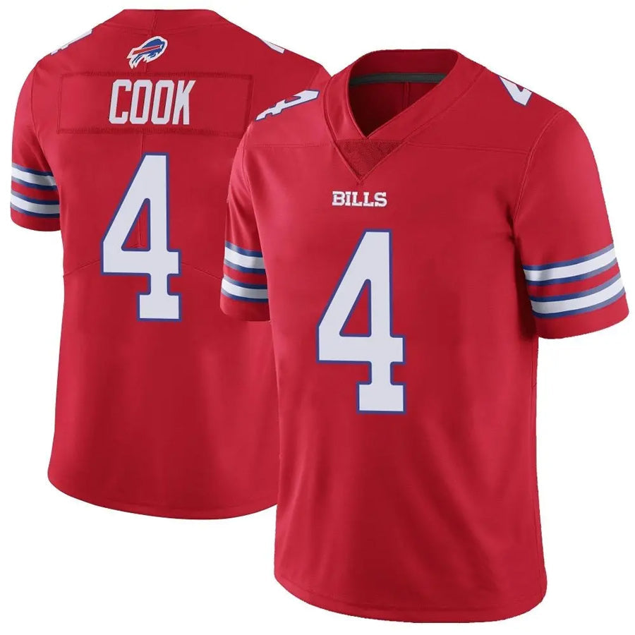 B.Bills #4 James Cook Player Red Vapor F.U.S.E. Limited Football Jerseys football jersey product view 1