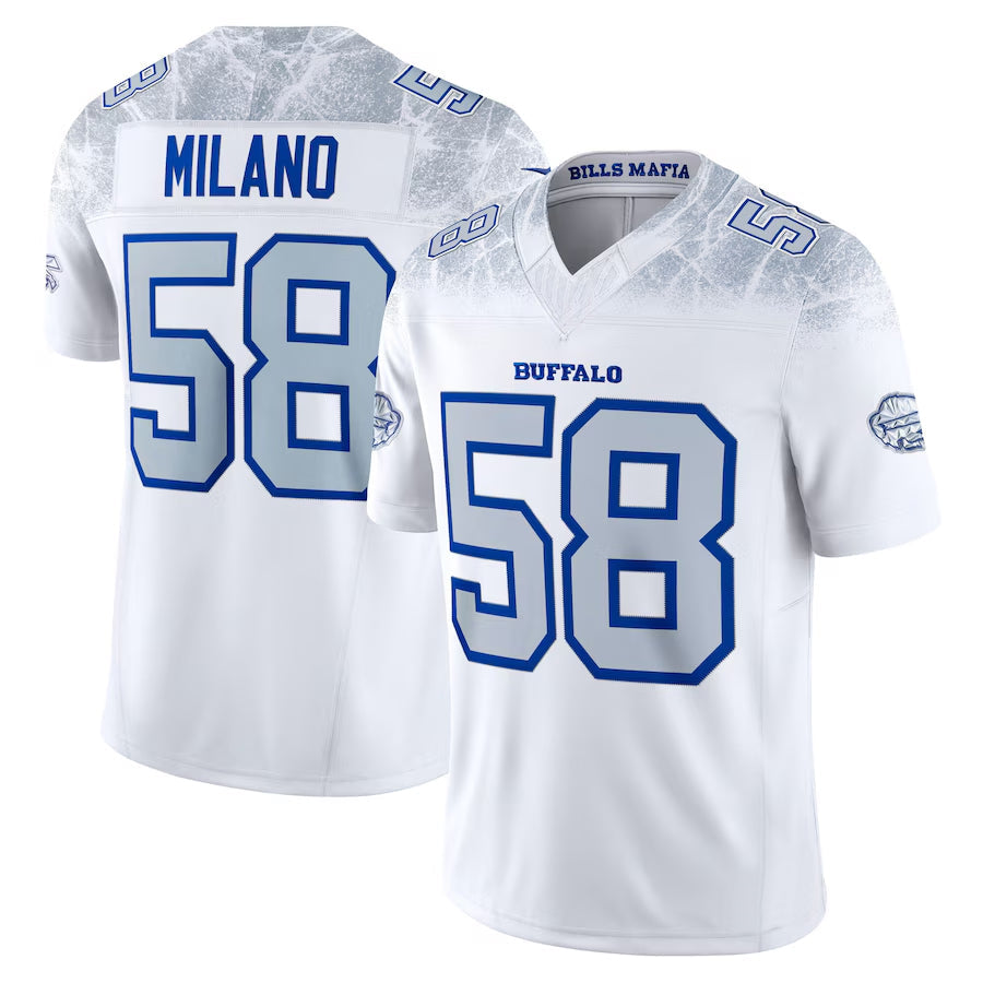 B.Bills #58 Matt Milano Player White Rivalries Collection Vapor Limited Football Jerseys football jersey product view 2