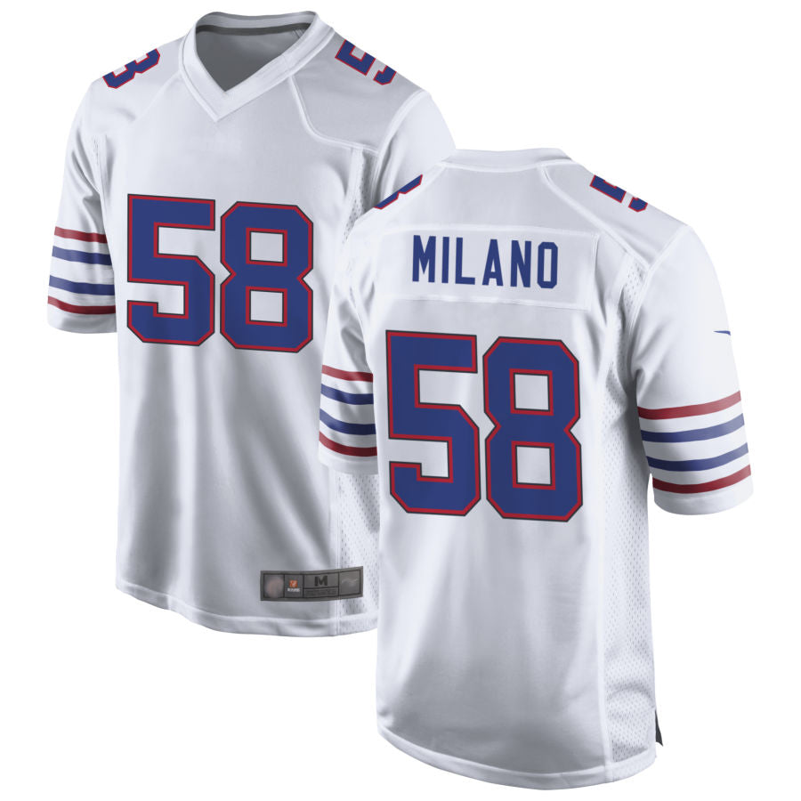 B.Bills #58 Matt Milano Player White Game Football Jerseys football jersey product view 1