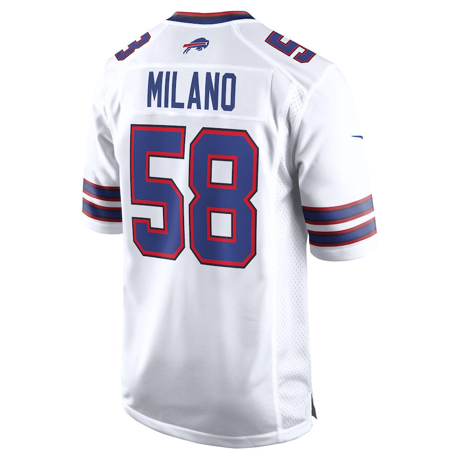 B.Bills #58 Matt Milano Player White Home Game Football Jerseys football jersey product view 1
