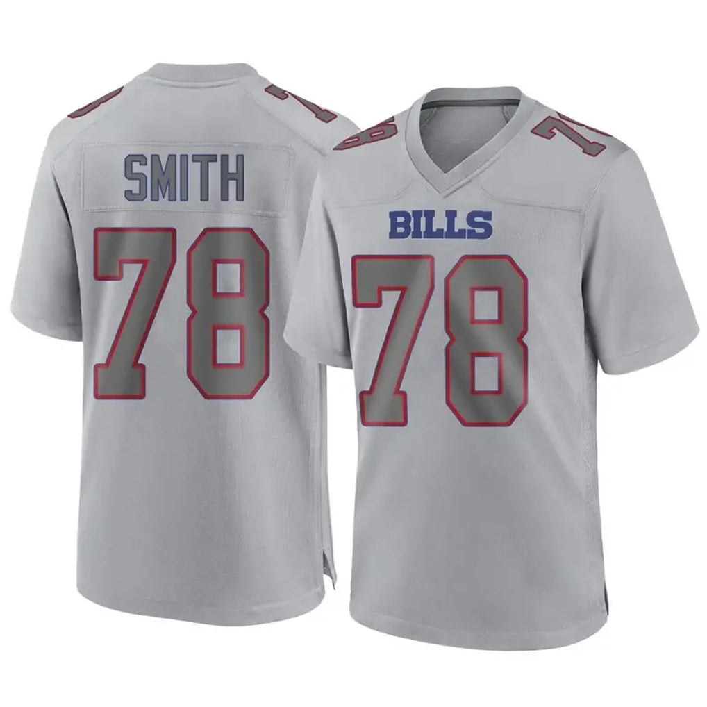 B.Bills #78 Bruce Smith Player Gray Game Football Jerseys football jersey product view 1