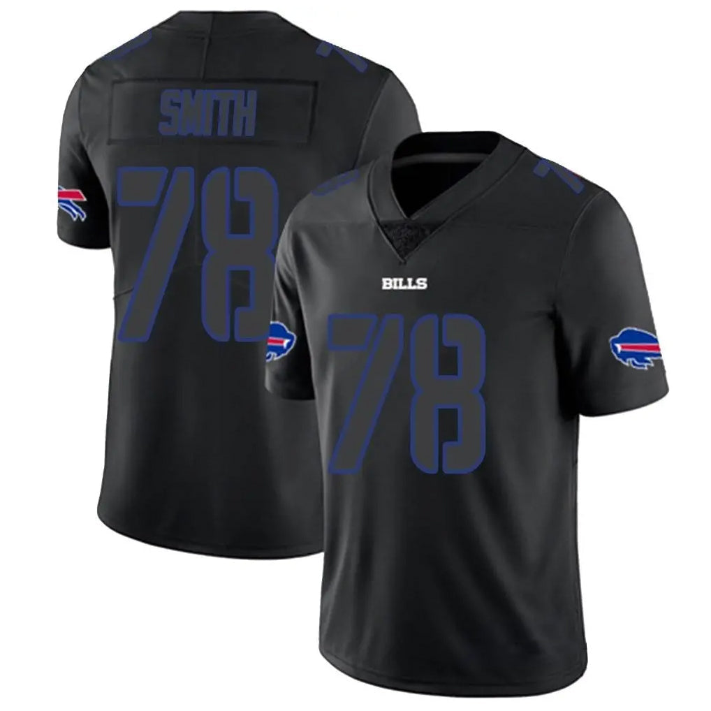 B.Bills #78 Bruce Smith Player Limited Black Impact Football Jerseys football jersey product view 1