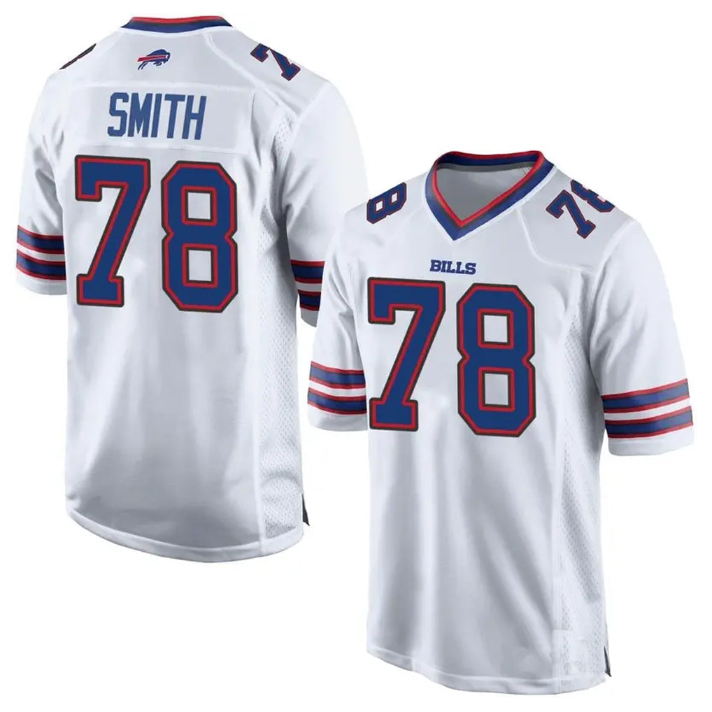 B.Bills #78 Bruce Smith Player White Home Game Football Jerseys football jersey product view 1