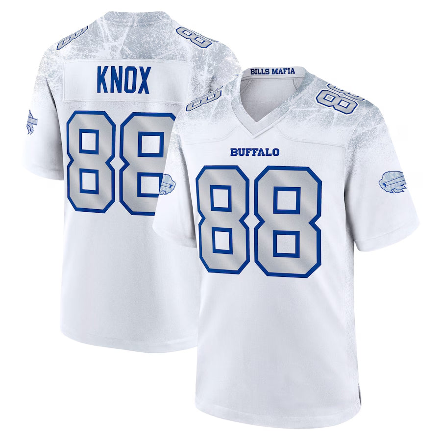 B.Bills #88 Dawson Knox Player White Rivalries Collection Game Football Jerseys football jersey product view 2