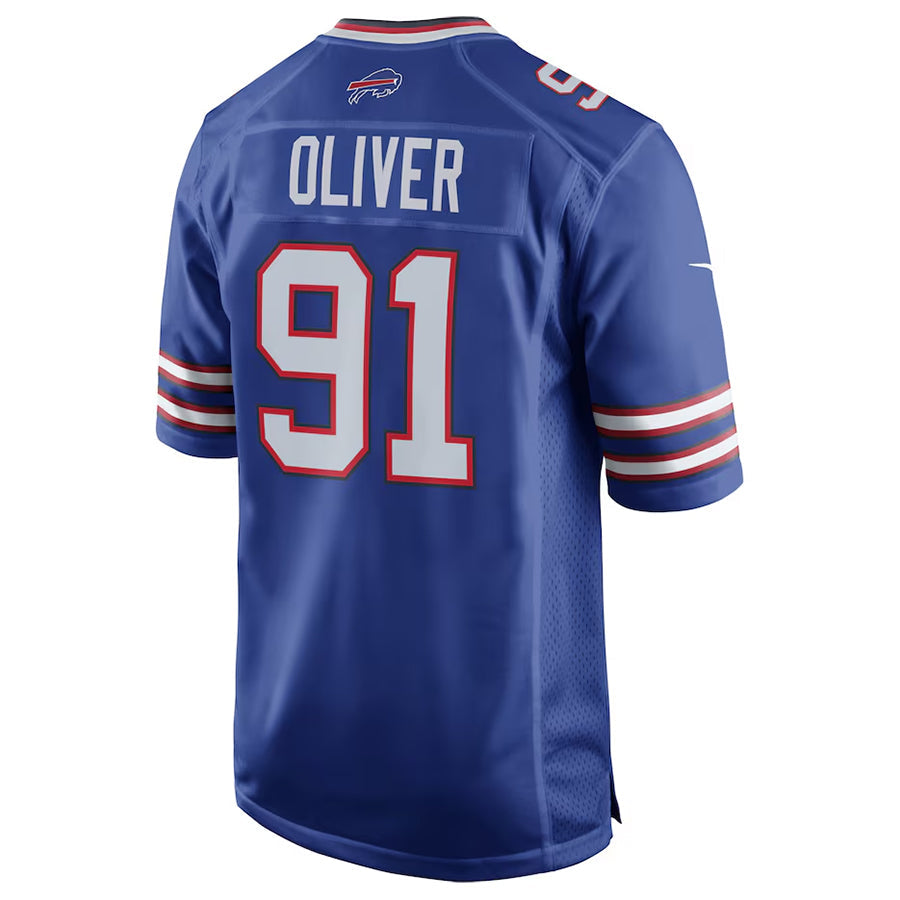 B.Bills #91 Ed Oliver Player Royal Home Game Football Jerseys football jersey product view 1