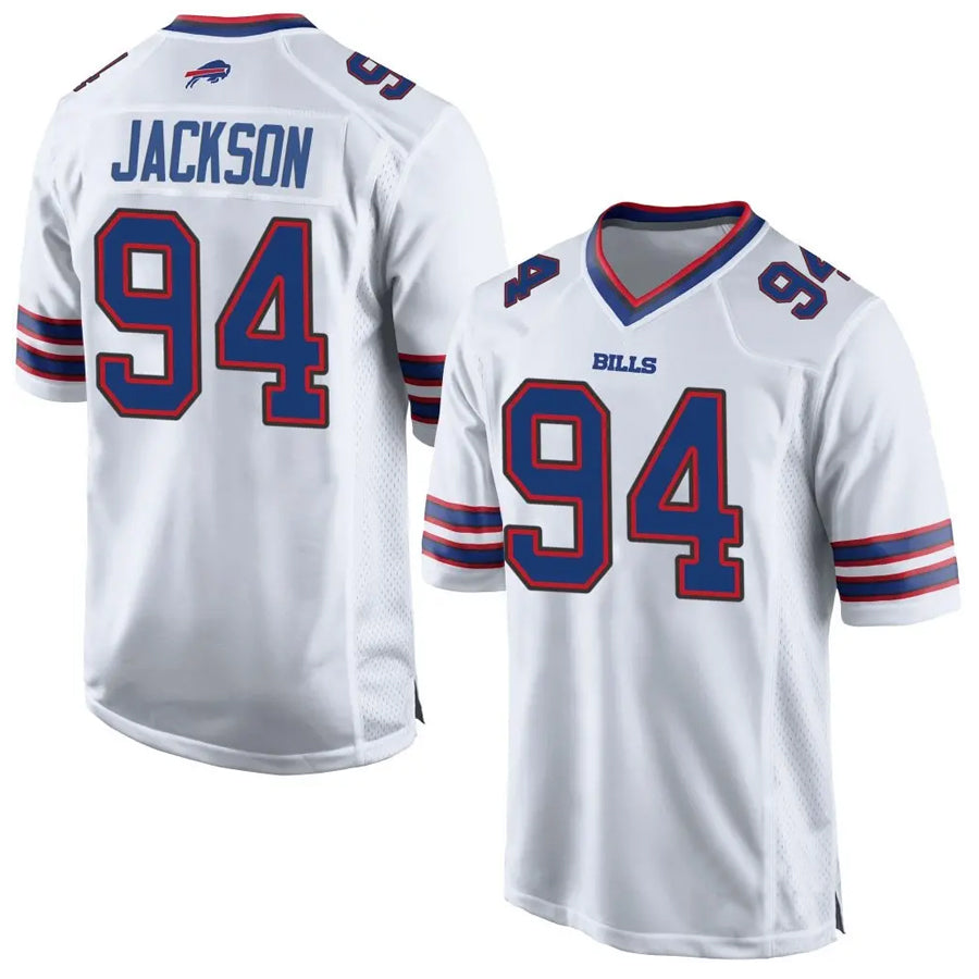 B.Bills #94 Landon Jackson Player White Home Game Football Jerseys football jersey product view 1