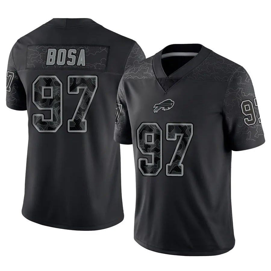 B.Bills #97 Joey Bosa Player Black RFLCTV Limited Football Jerseys football jersey product view 1
