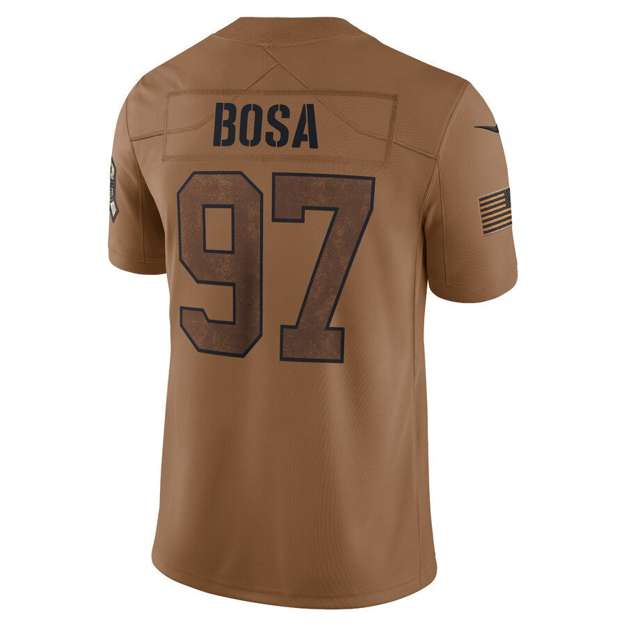 B.Bills #97 Joey Bosa Player Brown Salute To Service Limited Football Jerseys football jersey product view 1