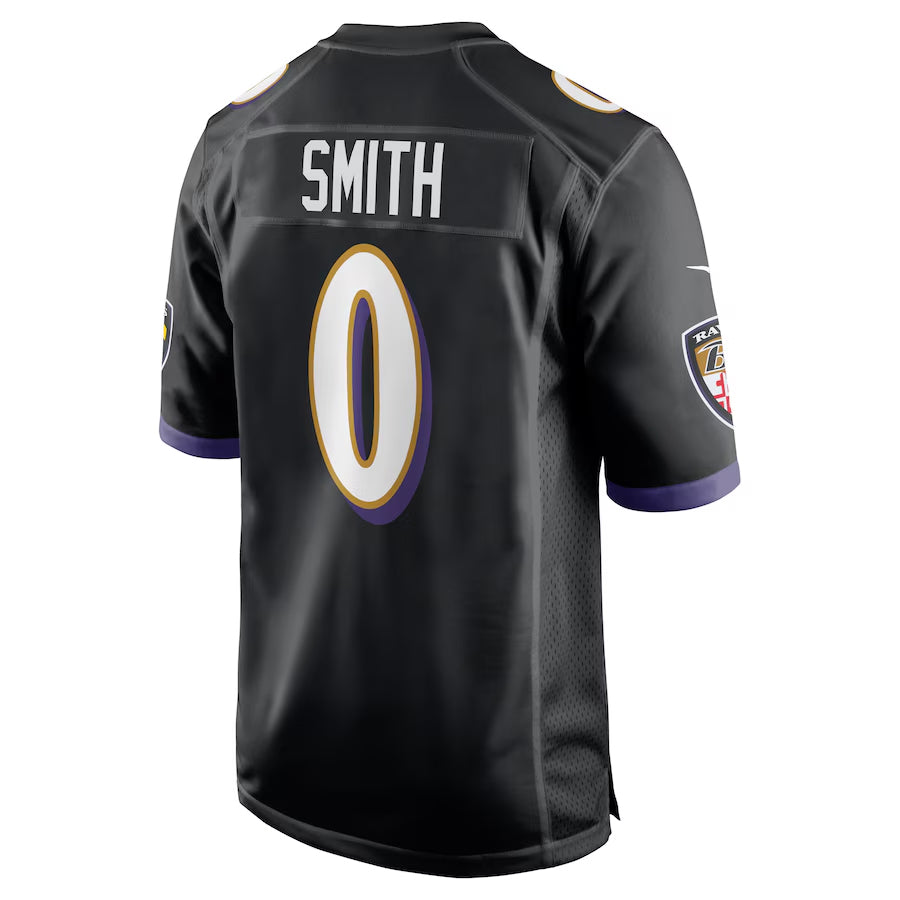 B.Ravens #0 Roquan Smith Player Black Game Home Football Jerseys football jersey product view 1