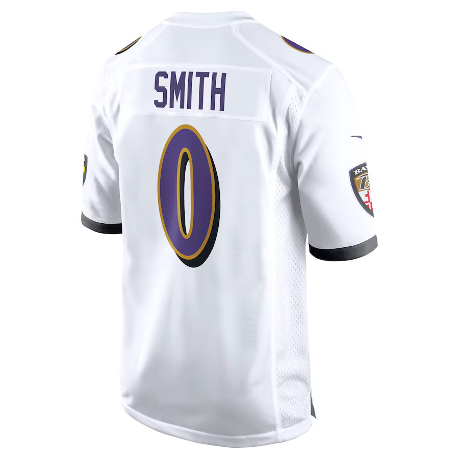 B.Ravens #0 Roquan Smith Player White Game Home Football Jerseys football jersey product view 1