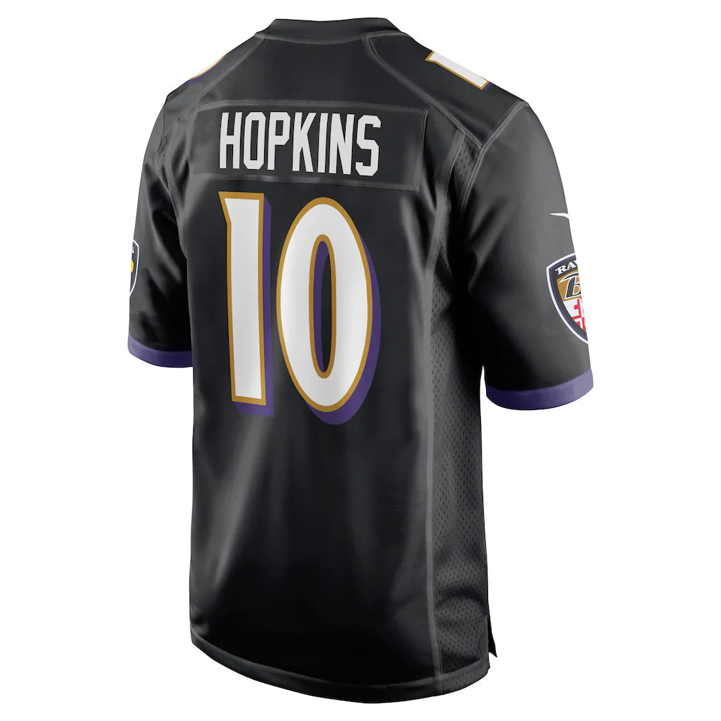 B.Ravens #10 DeAndre Hopkins Player Black Home Game Football Jerseys football jersey product view 1