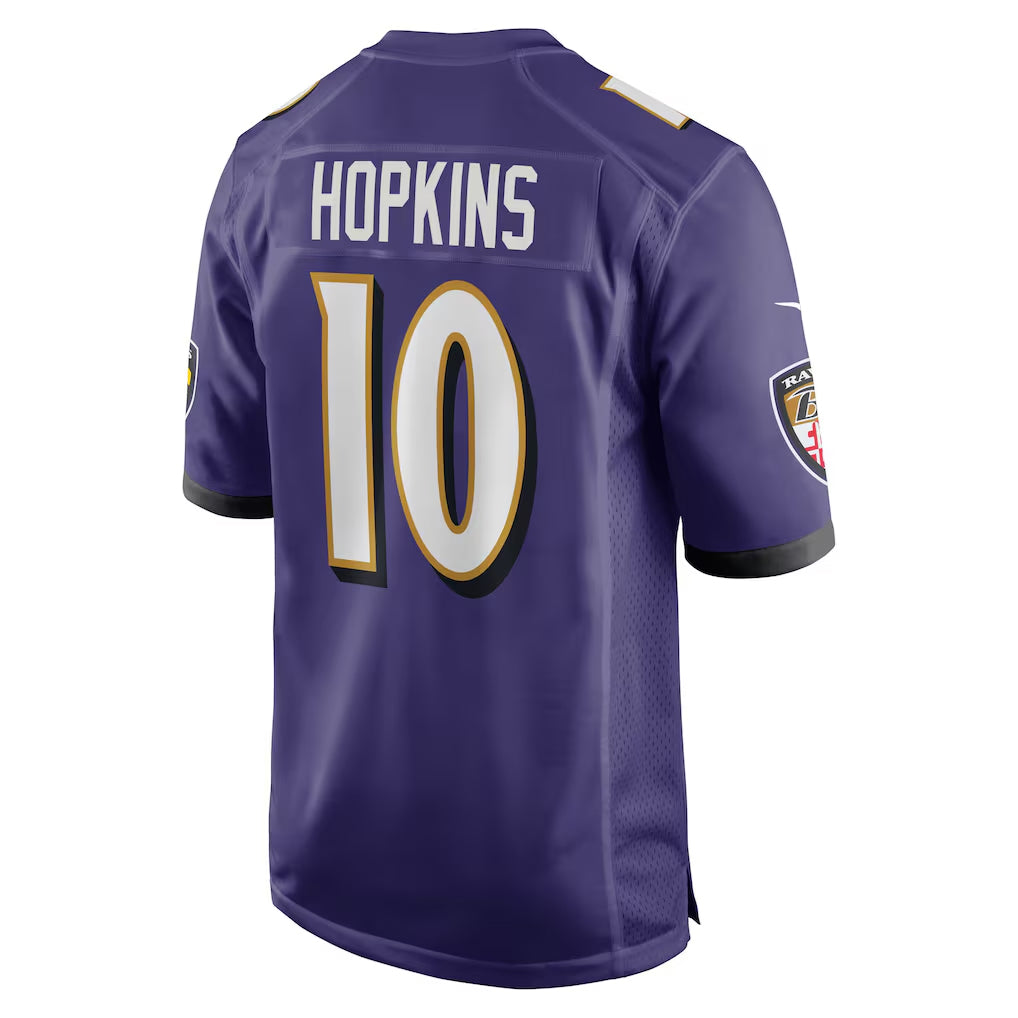 B.Ravens #10 DeAndre Hopkins Player Purple Home Game Football Jerseys football jersey product view 1