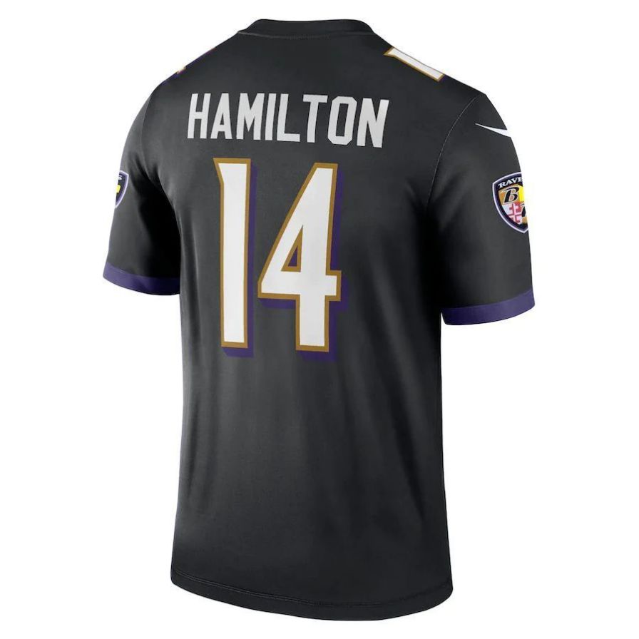 B.Ravens #14 Kyle Hamilton Player BlackLegend Jersey Stitched American Football Jerseys football jersey product view 1