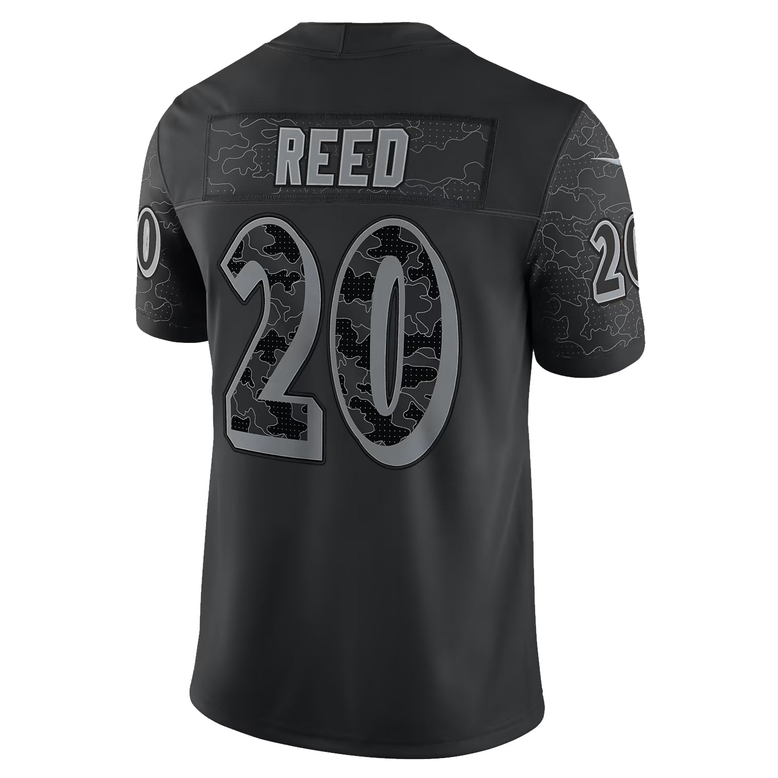B.Ravens #20 Ed Reed Player Black RFLCTV Limited Football Jerseys football jersey product view 1