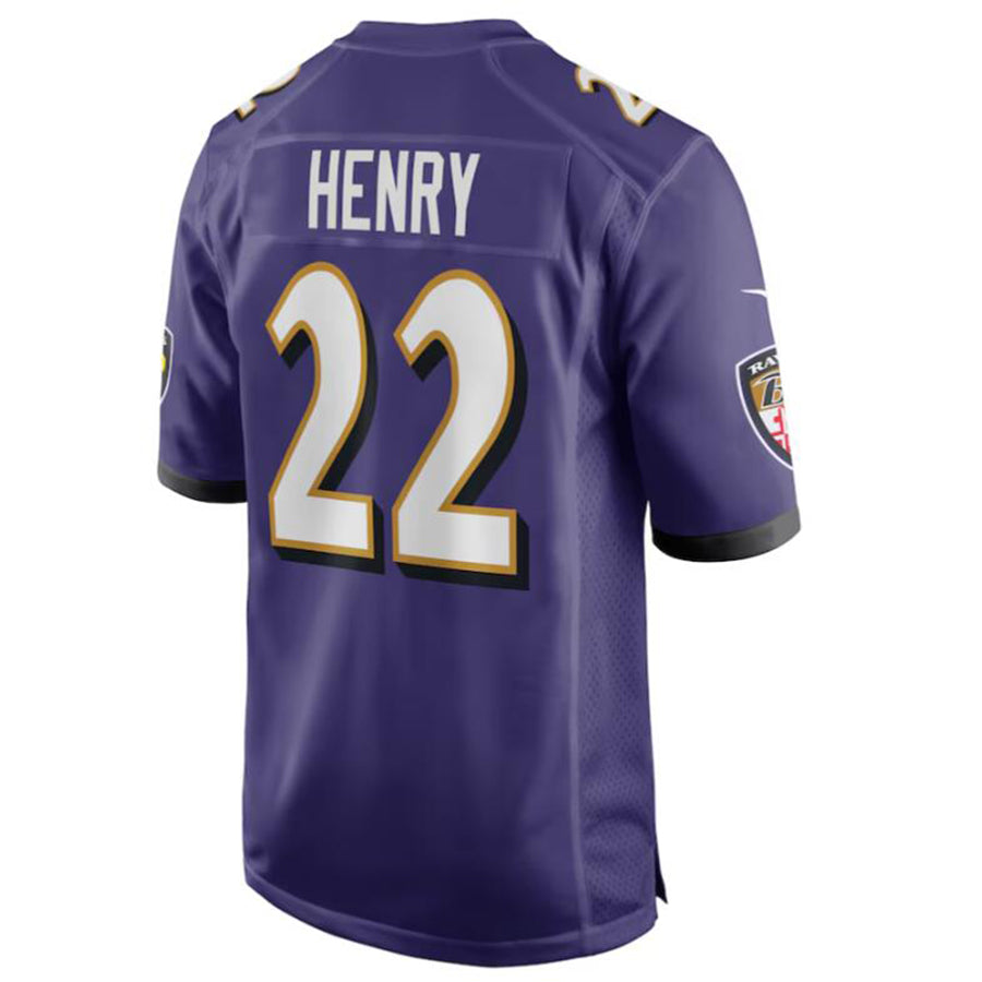 B.Ravens #22 Derrick Henry Player Purple Game Jersey American Stitched Football Jerseys football jersey product view 1