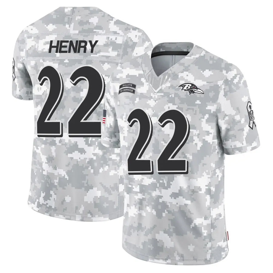 B.Ravens #22 Derrick Henry Player Arctic Camo Salute to Service Limited Football Jerseys football jersey product view 1