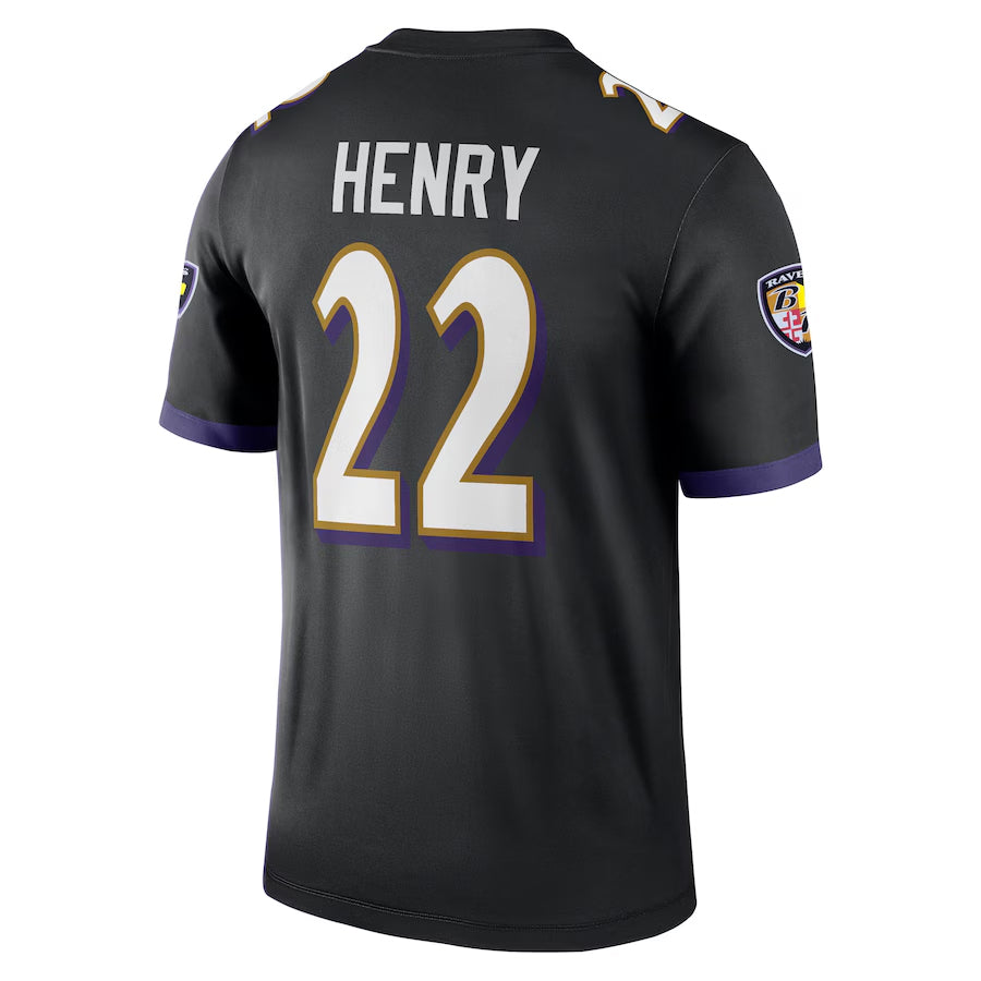 B.Ravens #22 Derrick Henry Player Black Legend Performance Football Jerseys football jersey product view 1