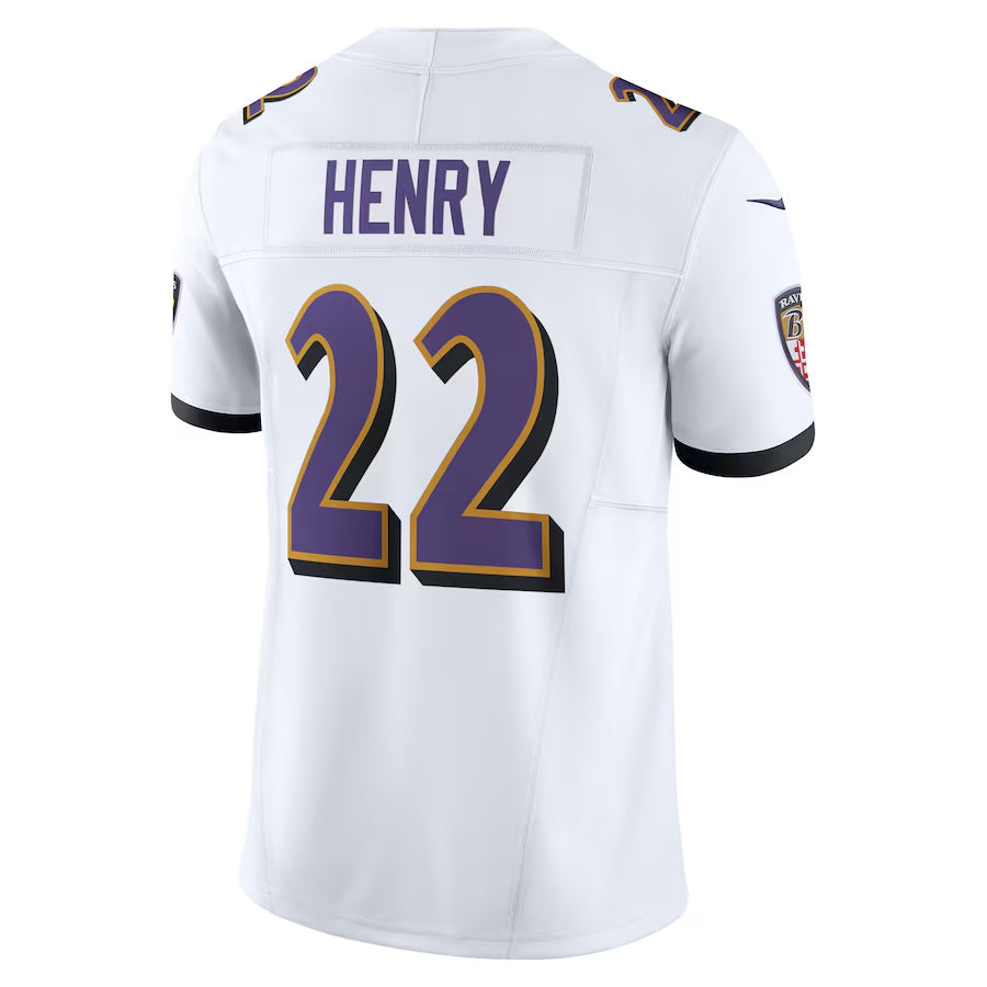 B.Ravens #22 Derrick Henry Player Vapor F.U.S.E. Limited White Football Jerseys football jersey product view 1